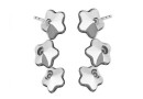 Earring base, 925 silver, 3 fancy flower 6mm - x1pair