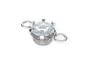 Link crystal, 925 silver, 13mm - x1