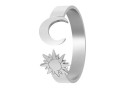 Inel, argint 925, soare si luna, reglabil   - x1
