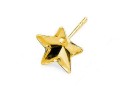 Earring findings, gold plated 925 silver, bar, for Swarovski star 10mm - x1pair