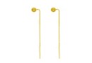 Earring findings with 5mm ball, chain, gold plated 925 silver, 68mm - x1pair