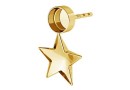 Earring base, gold plated 925 silver, ceralun and fancy star 10mm - x1pair