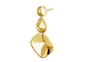 Earring base, gold plated 925 silver, square 10mm, fancy drop 8mm and ceralun - x1pair