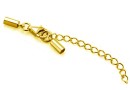 Clasp set for necklaces or bracelets, gold plated 925 silver, 2mm - x1