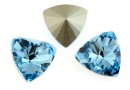 Swarovski, fancy rivoli kaleidoscope triangle, aquamarine, 6mm - x2