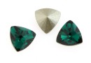 Swarovski, fancy rivoli kaleidoscope triangle, emerald, 6mm - x2