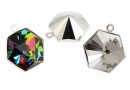 Baza pandantiv placat cu rodiu pt Swarovski 4699 de 14mm - x1