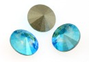 Swarovski, rivoli, light turquoise blue AB, 8mm - x2