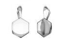 Pendant base, 925 silver, for 10mm Swarovski 4683- x1