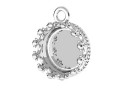 Pendant base, for ceralun and crystals, 925 silver, 10.5mm - x1