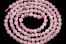 Pink quartz, faceted round, 4.3mm