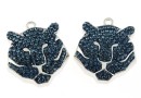 Swarovski, pave pendant rhodium-plated, tiger, montana, 19x16mm - x1