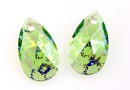 Swarovski, pandantiv picatura, peridot white patina, 16mm - x1