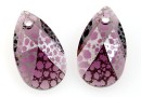 Swarovski, pandantiv picatura, amethyst silver patina, 16mm - x1