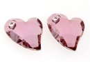 Swarovski, pandantiv inima Devoted 2 U, antique pink, 17mm - x1