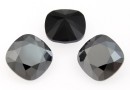 Swarovski, fancy square, jet hematitite, 12mm - x1