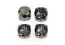 Swarovski, chaton montees negru gun- silver night, 4mm - x10