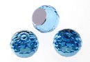 Swarovski, cabochon, aquamarine comet argent, 4mm - x2