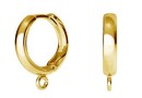 Earring findings, gold plated 925 silver, 17mm - x1pair