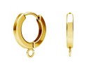 Earring findings, gold plated 925 silver, 14.5mm - x1pair