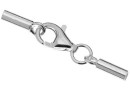 Clasp set for necklaces or bracelets, 925 silver, 2.5mm - x1