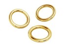 Hard jump rings, soldered, gold-plated 925 silver, 6.2x1mm - x5