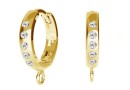 Earring findings, gold plated 925 silver, 17mm - x1pair