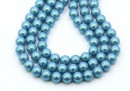 Perle Preciosa, pearlescent blue, 8mm - x50