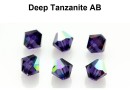 Preciosa, bicone bead, deep tanzanite AB, 4mm - x40