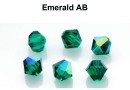 Preciosa, margele bicone, emerald AB, 4mm - x40