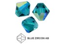 Preciosa, margele bicone, blue zircon AB, 4mm - x40