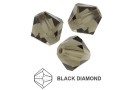 Preciosa, margele bicone, black diamond, 4mm - x40