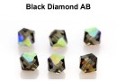 Preciosa, margele bicone, black diamond AB, 4mm - x40