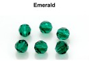 Preciosa, faceted round bead, emerald, 4mm - x10