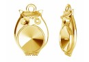 Pendant base, gold plated 925 silver, owl, rivoli 6mm - x1