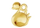 Pendant base, gold plated 925 silver, swan, rivoli 6mm - x1