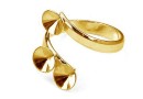 Ring base, gold plated 925 silver, 3 chatons 7mm - x1