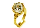 Ring crystal, gold plated 925 silver, 17.6mm inside - x1