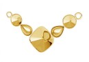 Link base,  gold pl. 925 silver, rivoli 6mm, square 10mm, drop 8mm - x1