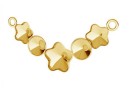 Link base,  gold plated 925 silver, rivoli and fancy flower - x1