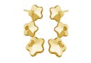 Earring base, gold plated 925 silver, fancy flower 6mm and 10mm - x1pair