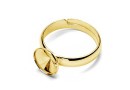 Ring border base, gold plated 925 silver, rivoli Swarovski 8mm - x1