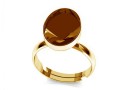 Ring base, gold plated 925 silver, adjustable, 4122 fancy rivoli 14x10mm - x1