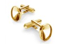 Cufflink base, gold plated 925 silver, for Swarovski 4122 14x10mm - x1pair