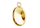 Pendant base, gold plated 925 silver, 4122 fancy rivoli 14x10mm - x1