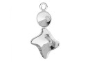 Pendant base, 925 silver, rivoli 6mm and fancy twister 10.5mm - x1