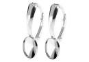 Earring findings, 925 silver, 4122 fancy rivoli 8x6mm - x1pair