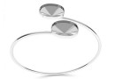 Bracelet base, 925 silver, for 2 fancy rivoli 4122, 14x10mm, adjustable, - x1