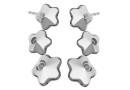 Earring base, 925 silver, fancy flower 6mm and 10mm - x1pair