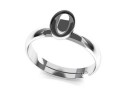 Ring base, 925 silver, adjustable, 4120 fancy rivoli 8x6mm - x1